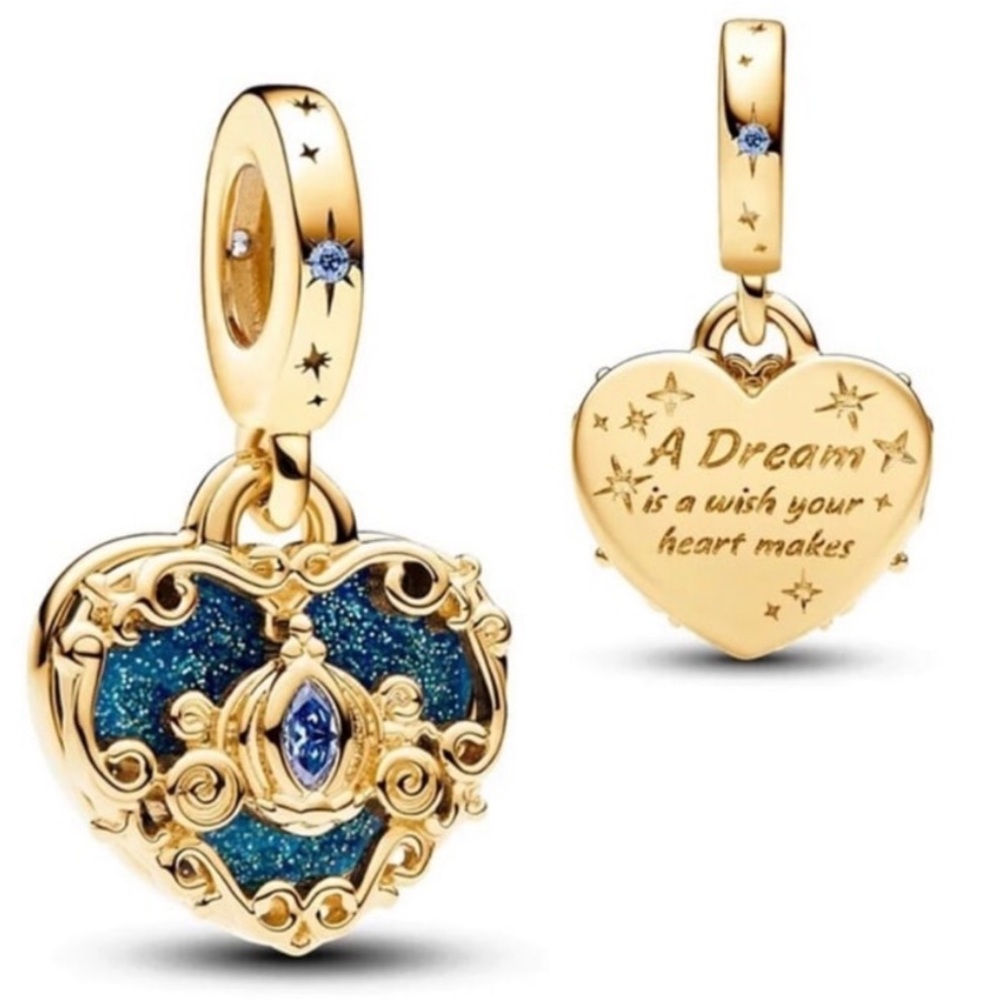 Cinderella carriage heart charm